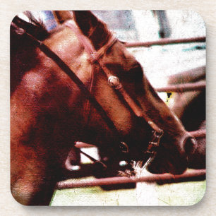 Ein Barrel Racing Horse Grunge Getränkeuntersetzer