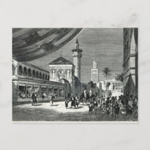 Ein Basar in Tunis Postkarte