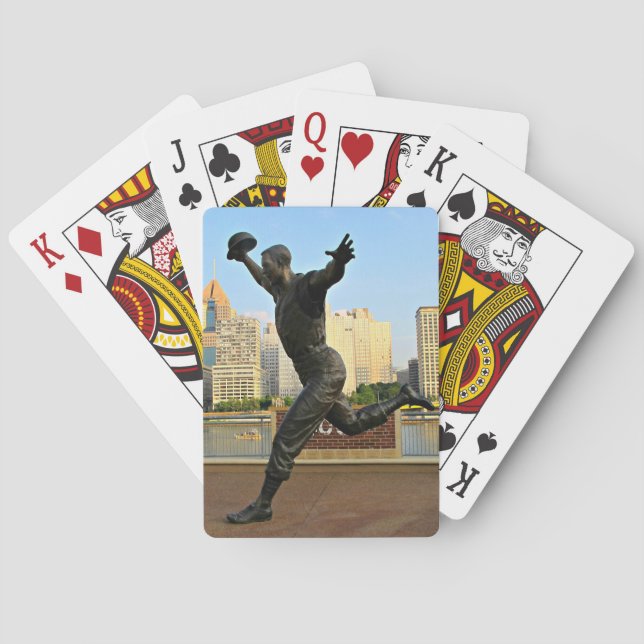 Ein Baseball-Spieler auf Spielkarten (Rückseite)