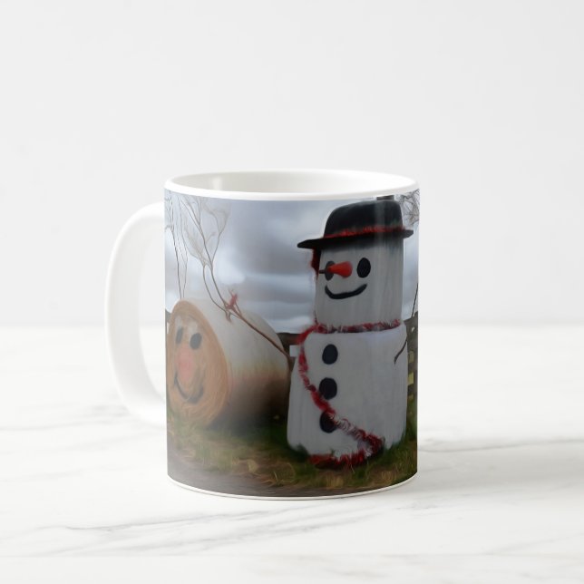 Ein Bauernhaus Weihnachts-Klassische Tasse (Vorderseite Links)