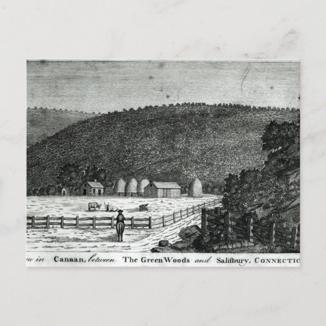 Ein Bauernhof in Canaan, Connecticut Postkarte (Vorderseite)