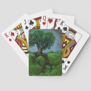 Ein Baum auf einem Hügel Spielkarten