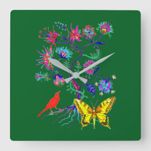 Ein Baum des Lebens Quadratische Wanduhr