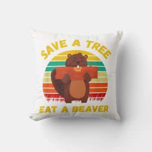 Ein Baum essen ein Biber Funny Beaver Pun Adult Hu Kissen