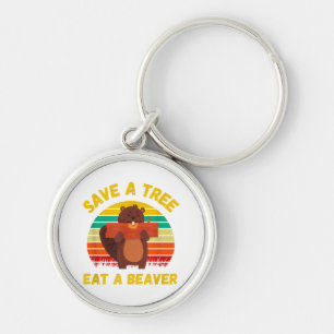 Ein Baum essen ein Biber Funny Beaver Pun Adult Hu Schlüsselanhänger