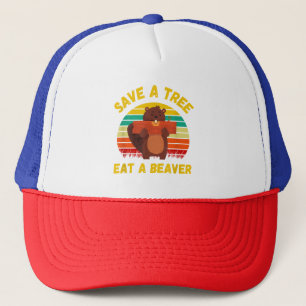 Ein Baum essen ein Biber Funny Beaver Pun Adult Hu Truckerkappe
