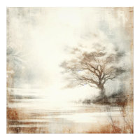 Ein Baum im Nebel Altes Foto Grafikdesign