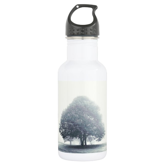 Ein Baum im Nebel Edelstahlflasche (Vorderseite)