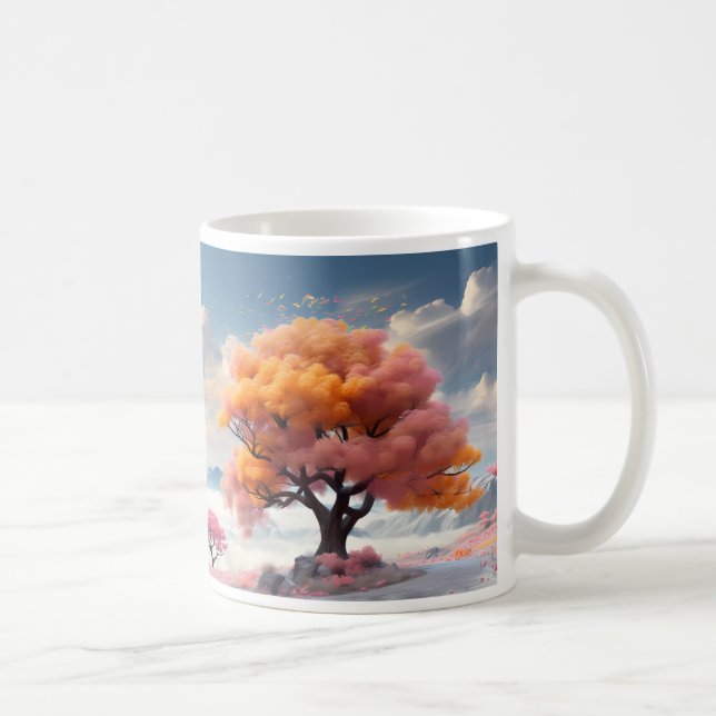 Ein Baum in einer Fantasiewelt Kaffeetasse (Rechts)
