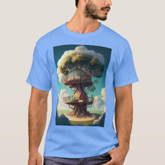 ein Baumhaus in den Wolken auf einem sonnigen Sonn T-Shirt