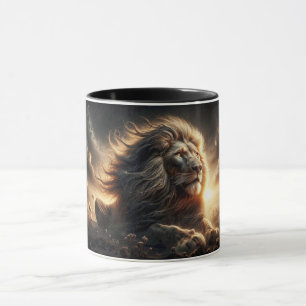 Ein beeindruckender Löwe regiert die Savanne. Tasse