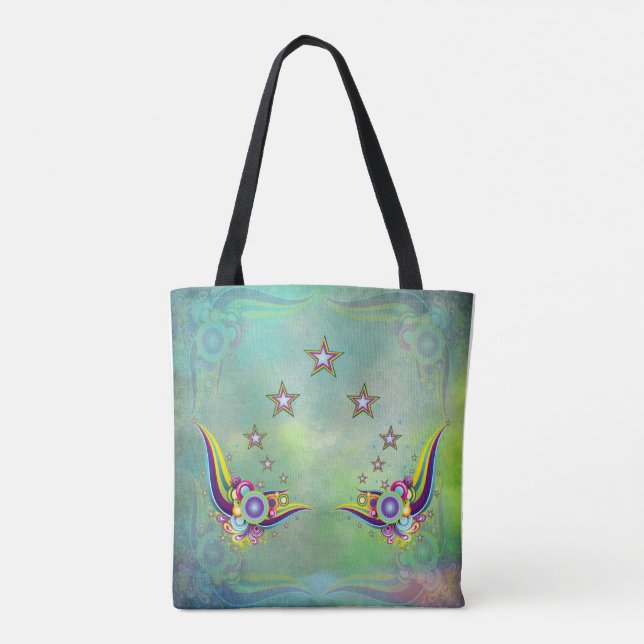 Ein beeindruckendes Aquamarin-abstrakte Tasche (Rückseite)