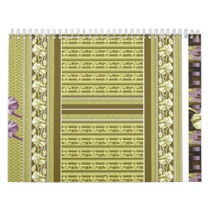 Ein beeindruckendes Blumendesign mit lila und gelb Kalender