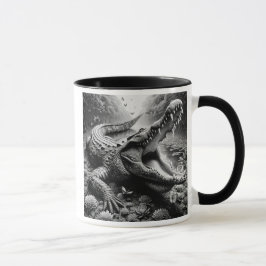 Ein beeindruckendes Krokodil in einer wilden Umgeb Tasse