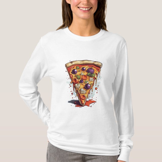Ein Beispiel für eine Scheibe Pizza, T - Shirt (Vorderseite)