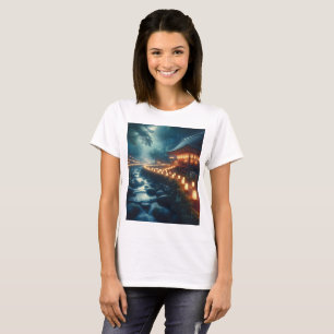 ein beleuchtetes Haus mit Lichtern auf der Obersei T-Shirt