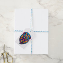 Ein bemalter Löwe Geschenkanhänger