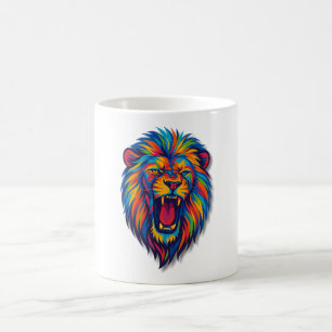 Ein bemalter Löwe Kaffeetasse