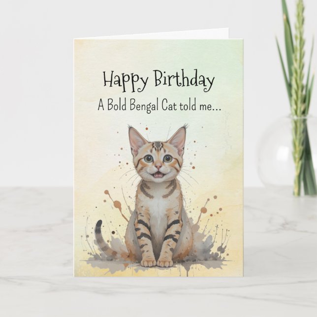 Ein Bengalisches Katzenpaar zum Geburtstag Karte (Vorderseite)