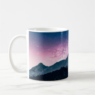 Ein Berg mit einem schönen Berg, Nacht, Schnee Kaffeetasse