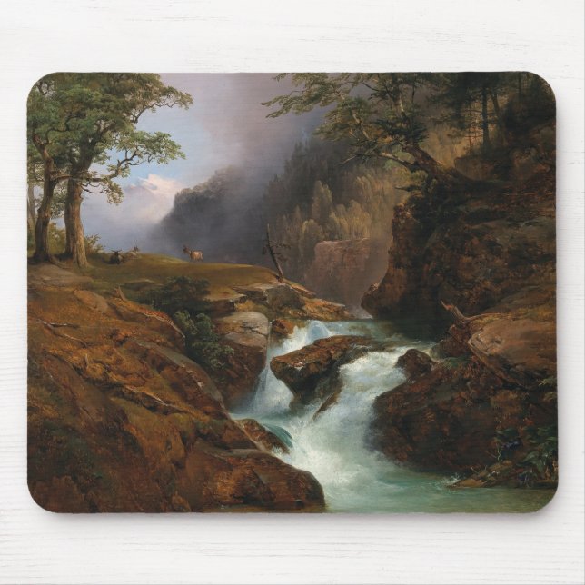 Ein Bergbach, Landschaft in Schoppernau Mousepad (Vorne)