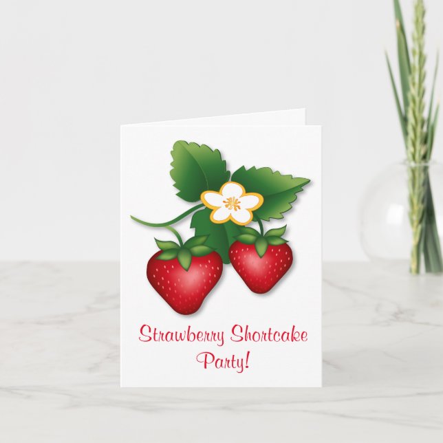 Ein Berry Good Time Sweet Strawberry Shortcake Par Einladung (Vorderseite)