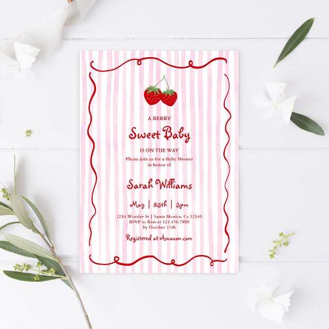 Ein Berry Sweet Baby ist auf dem Weg Baby Shower G Einladung (Von Creator hochgeladen)