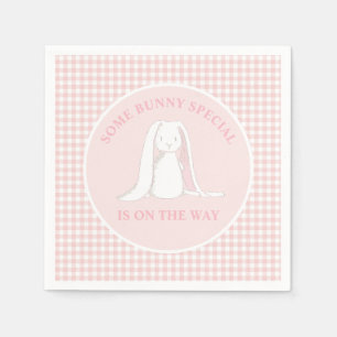 Ein besonderes Häschen ist auf dem Weg Baby Shower Serviette