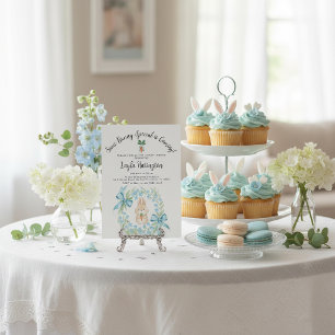 Ein besonderes Häschen kommt - Kranz Baby Shower  Einladung