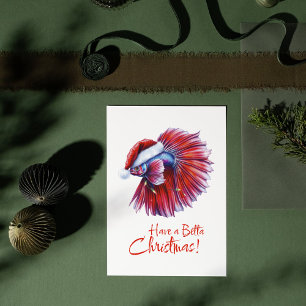 Ein besseres Weihnachten Lustiger Santa Fischliebh Postkarte