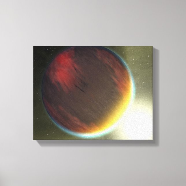 Ein bewölkter Jupiter-artiger Planet, der sich umk Leinwanddruck (Vorderseite)