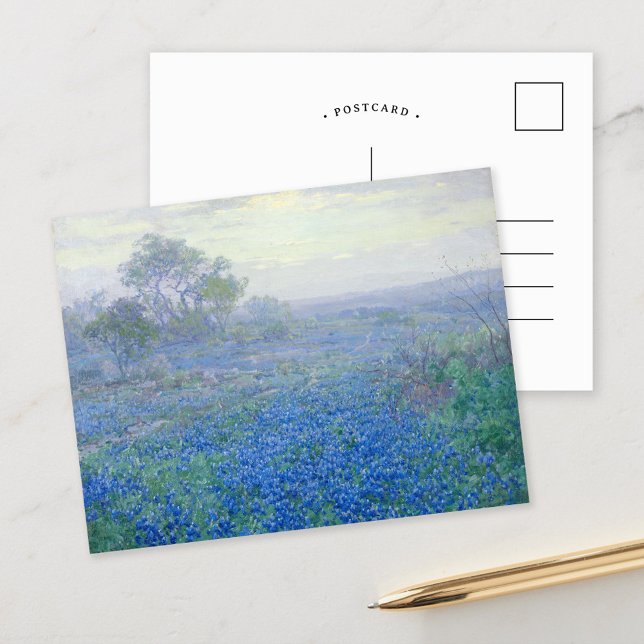 Ein bewölkter Tag, Bluebonnets | Julian Onderdonk Postkarte (Von Creator hochgeladen)