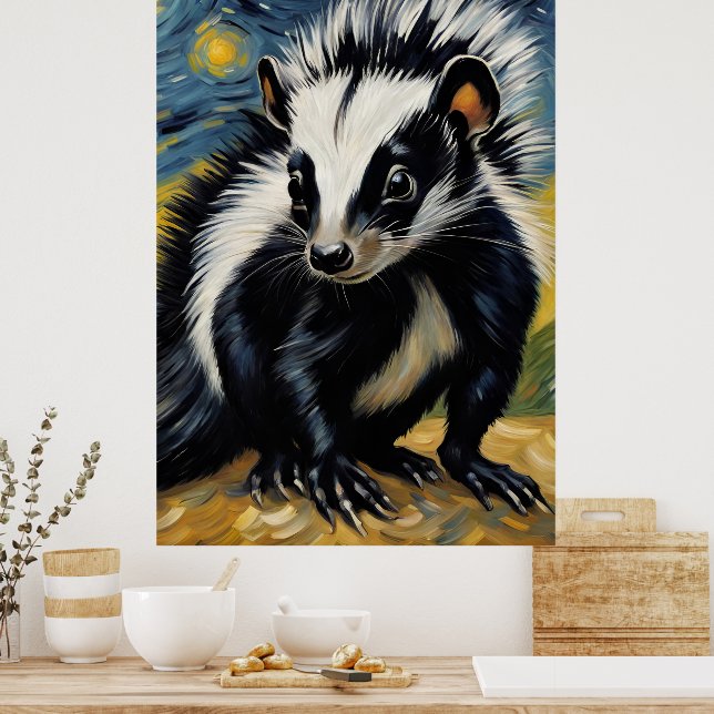 ein bezaubernder Schank in einer Sternennacht Poster (Küche)