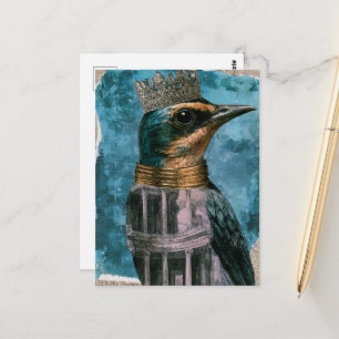 Ein bezaubernder Vogel mit einer Krone Postkarte