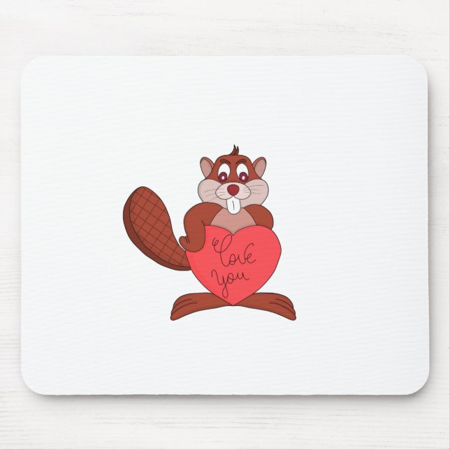 Ein Biber in Liebe Mousepad (Vorne)