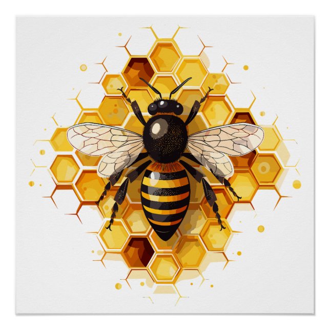 Ein Bienendesign-Hochglanzposter Poster (Vorderseite)
