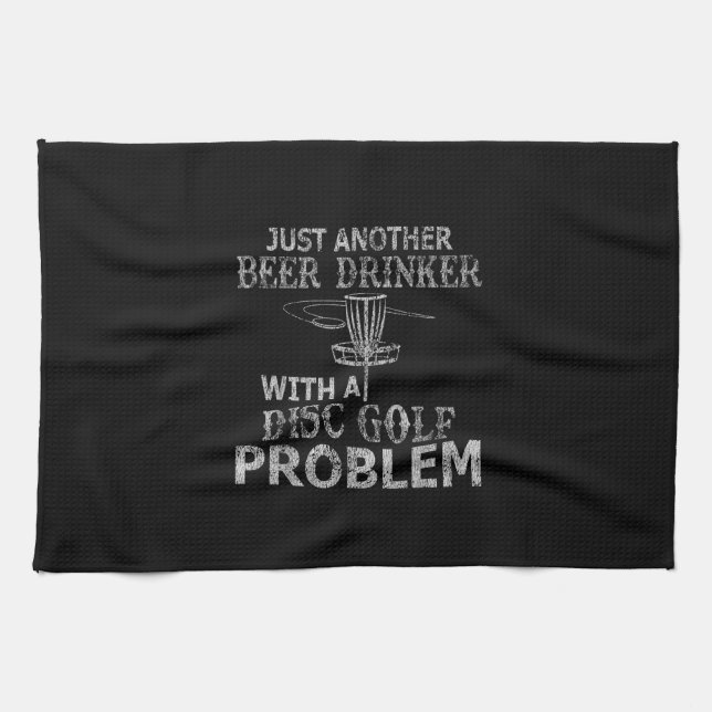 Ein Bier-Drinker mit festgefahrenem Golfproblem Geschirrtuch (Horizontal)