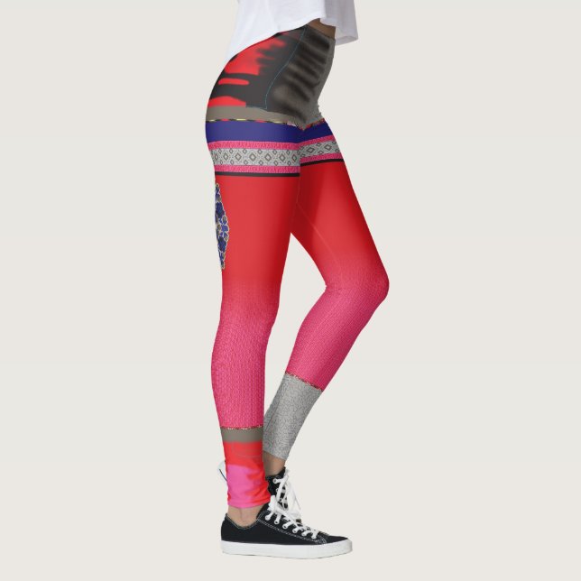 ein Bild einer Frau in einem rosa Kleid Leggings (Rechts)