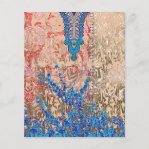 ein Bild eines blauen und beigen Schal Flyer