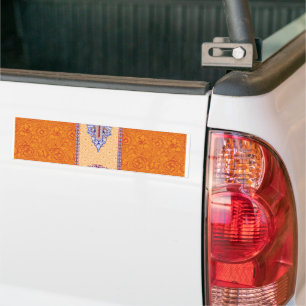 ein Bild eines orangen und blauen Musters Autoaufkleber