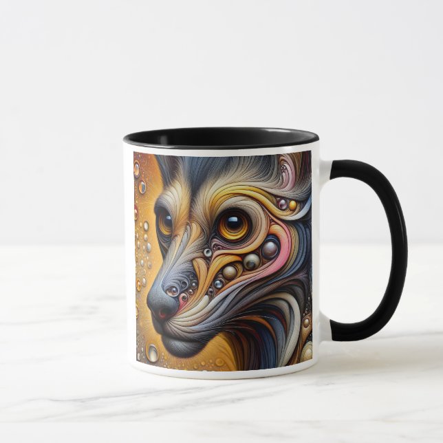 Ein Bild eines surrealistischen Hundes. Tasse (Rechts)