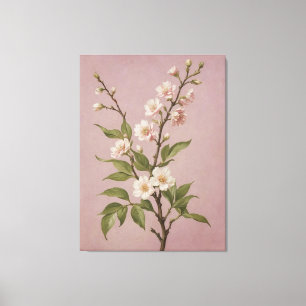 ein Bild eines Zweiges mit weißen Blume Leinwanddruck