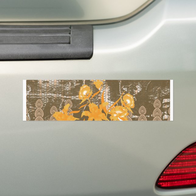 ein Bild mit gelben Blumen. Autoaufkleber (Auf Auto)
