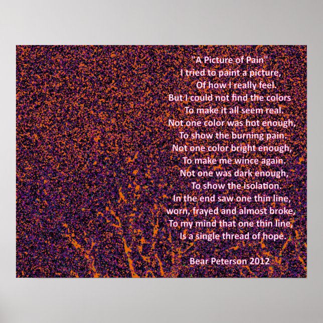 Ein Bild von Schmerz Poster (Vorne)