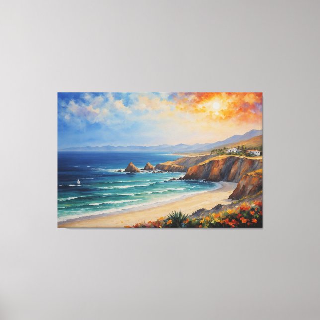 ein Bild von Strand und Meer Leinwanddruck (Vorderseite)