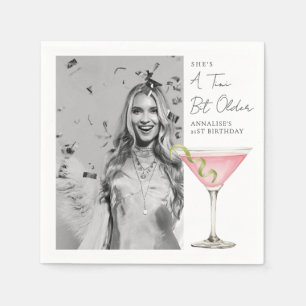 Ein bisschen älter Foto-Martini-Geburtstag Serviette