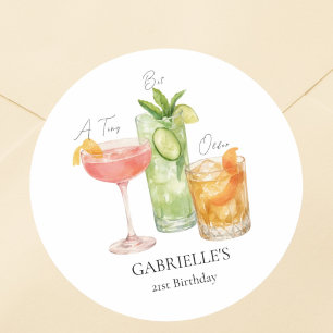 Ein bisschen älter Martini Alles Gute zum 21. Gebu Runder Aufkleber