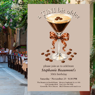 Ein bisschen älter Martini Espresso Brauner Bogen  Einladung