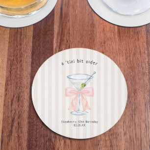 Ein bisschen älter Martini Geburtstag Runder Pappuntersetzer