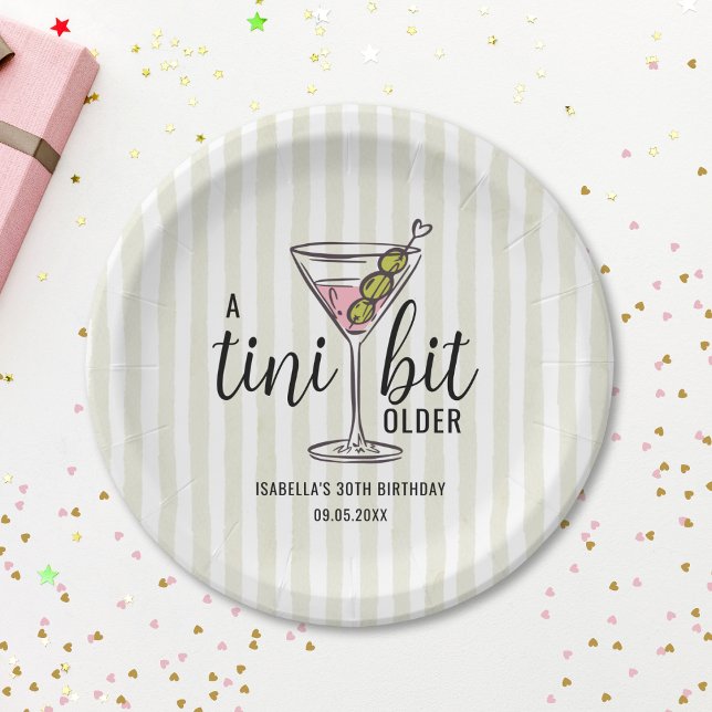 Ein bisschen älter Pink Martini Cocktail Geburtsta Pappteller (Von Creator hochgeladen)
